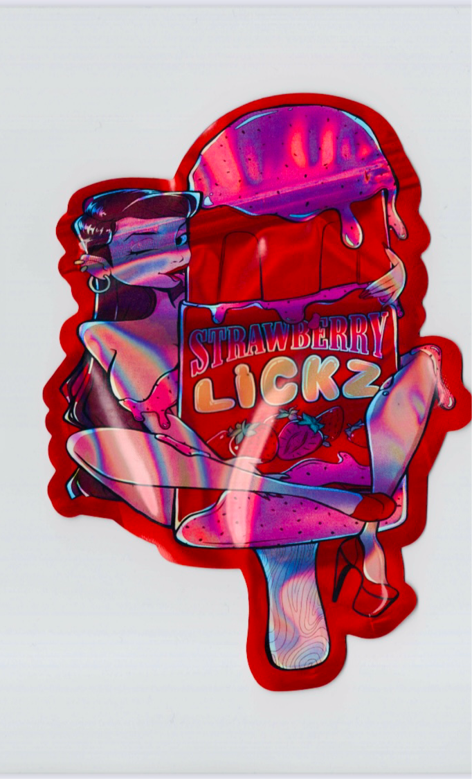 STRAWBERRY LICKZ MYLAR BAGS CALI PACKS