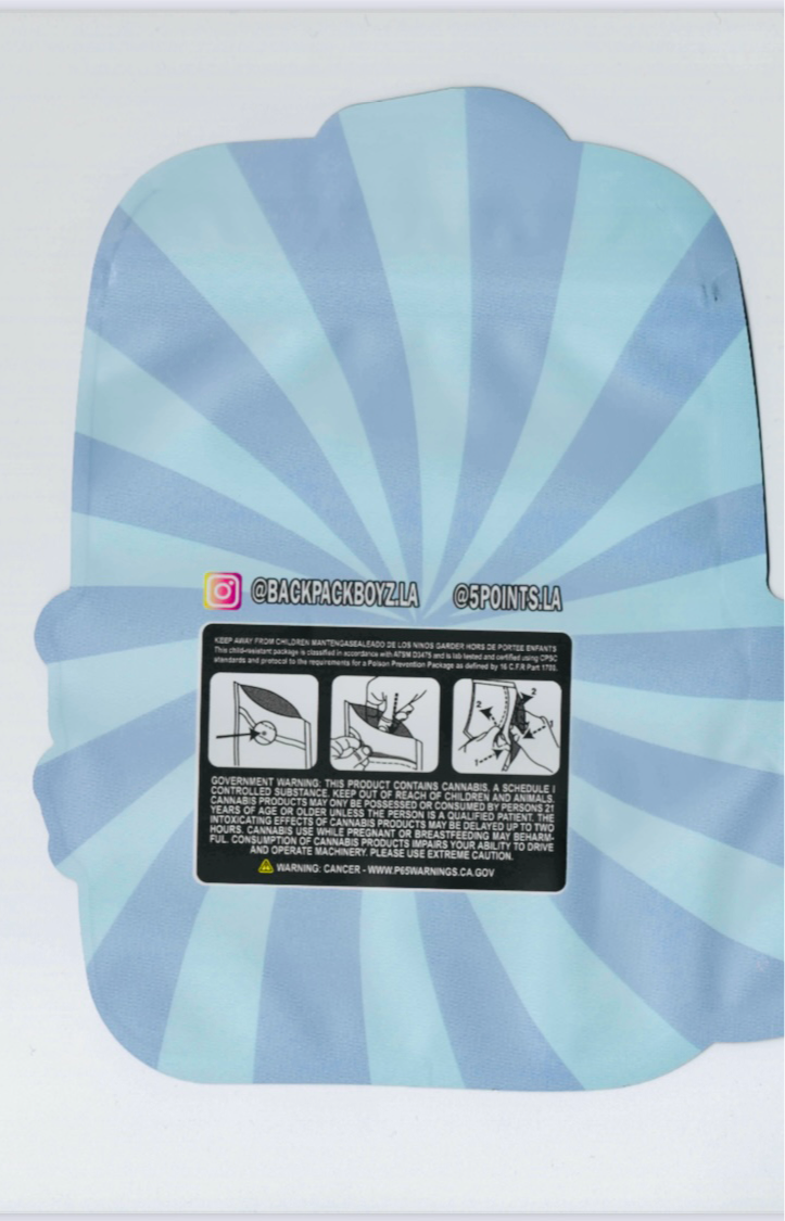 WHITE BUBBLEGUM GELATO BACKPACK BOYZ MYLAR BAGS CALI PACKS