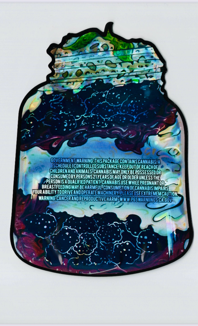 BLACKBERRY CACOA TAFFY MYLAR BAGS CALI PACKS