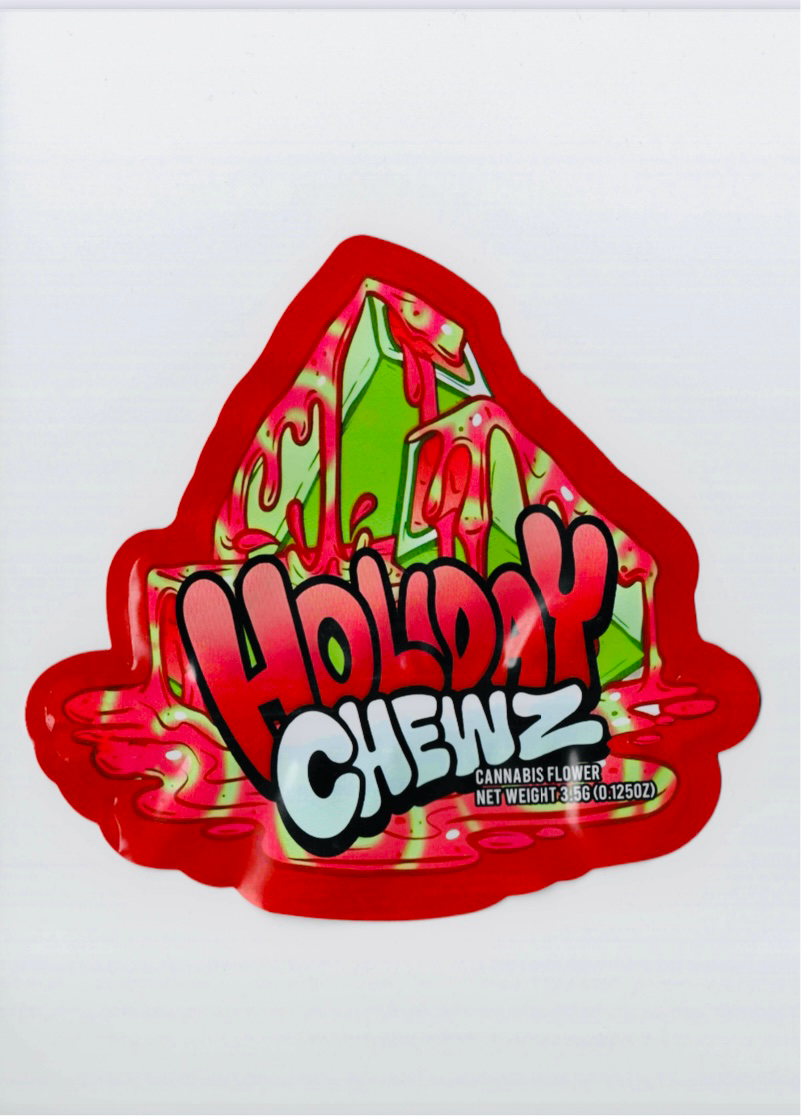 HOLIDAY CHEWZ MYLAR BAG   CALI PACKS