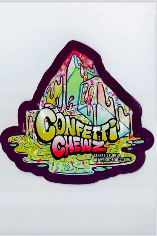 CONFETTI CHEWZ MYLAR BAG   CALI PACKS