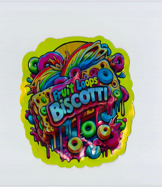 FRUIT LOOPS BISCOTTI MYLAR BAGS   CALI PACKS