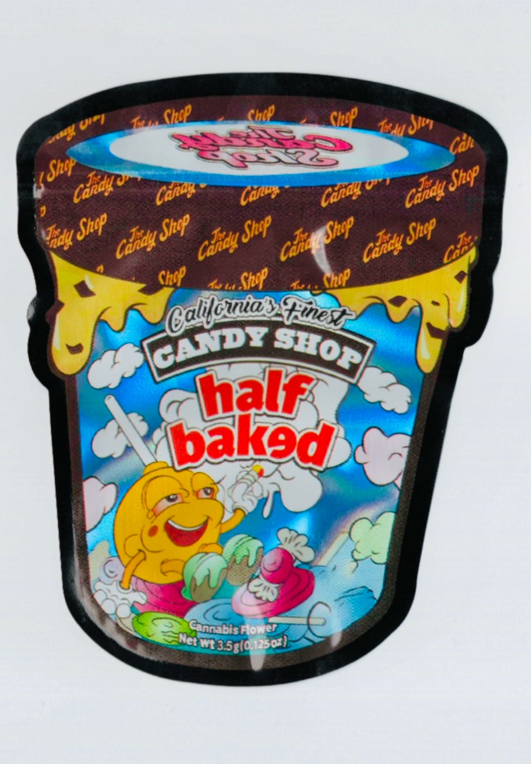 HALF BAKED MYLAR BAGS   CALI PACKS