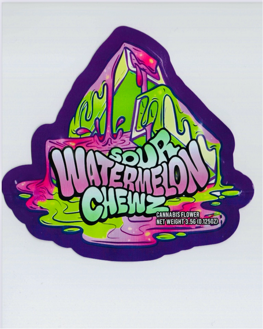 SOUR WATERMELON CHEWZ MYLAR BAG   CALI PACKS