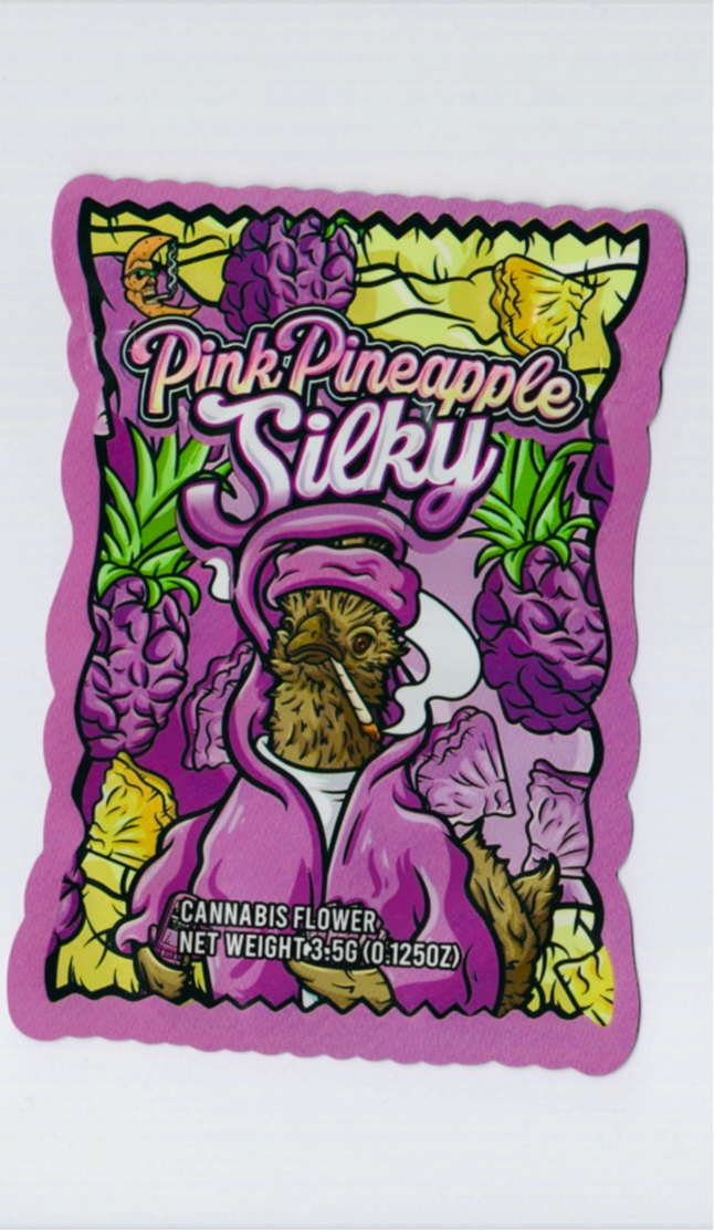 PINK PINEAPPLE SILKY MYLAR BAGS   CALI PACKS