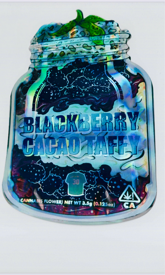 BLACKBERRY CACOA TAFFY MYLAR BAGS   CALI PACKS