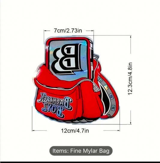 50 x RED BACKBACK BOYS MYLAR BAGS   CALI PACKS